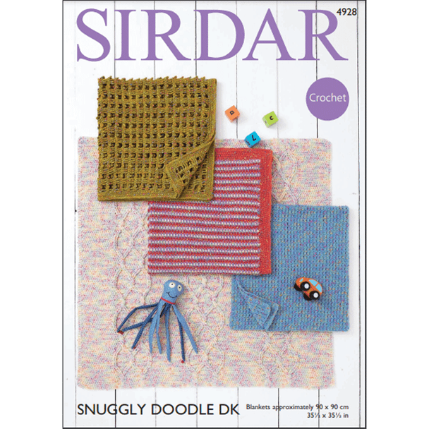 Blankets Crochet Pattern | Sirdar Snuggly Doodle DK 4928 | Digital Download - Main Image