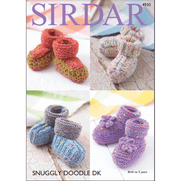 Babies Bootees Knitting Pattern | Sirdar Snuggly Doodle DK 4930 | Digital Download -Main Image