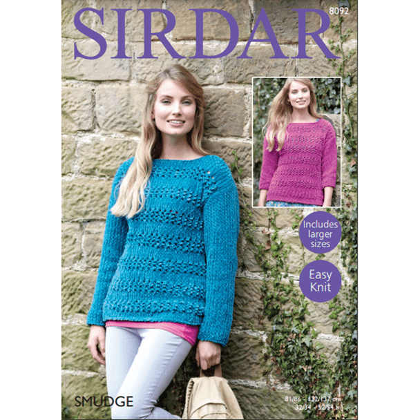 Easy Knit Sweaters Knitting Pattern | Sirdar Smudge 8092 | Digital Download - Main Image