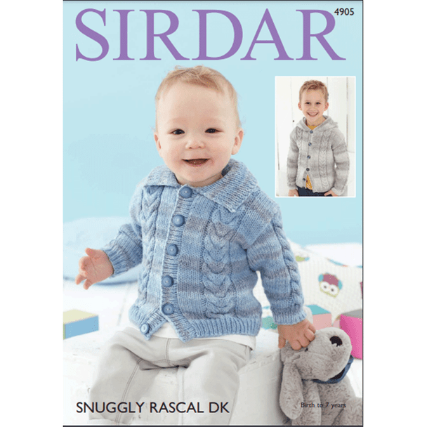 Baby Boy's Cardigan Knitting Pattern | Sirdar Snuggly Rascal DK 4905 | Digital Download - Main Image