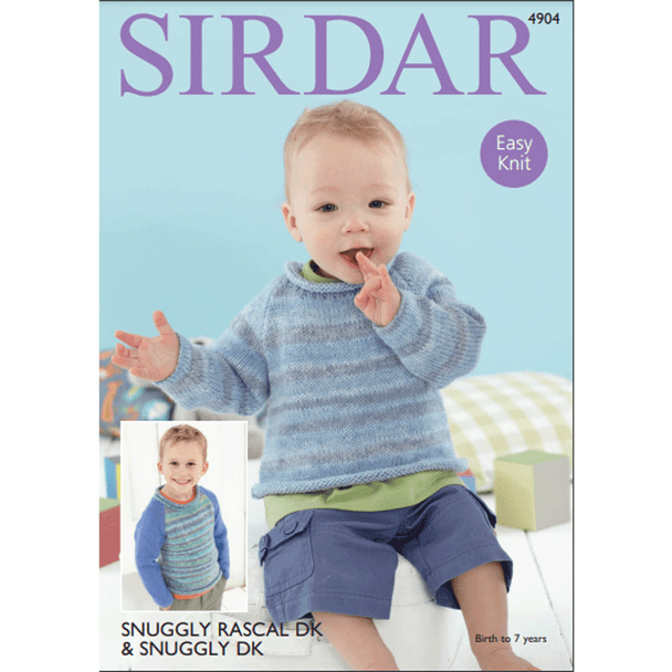 Baby Boy's Sweaters Knitting Pattern | Sirdar Snuggly Rascal DK & Sirdar Snuggly DK 4904 | Digital Download - Main Image