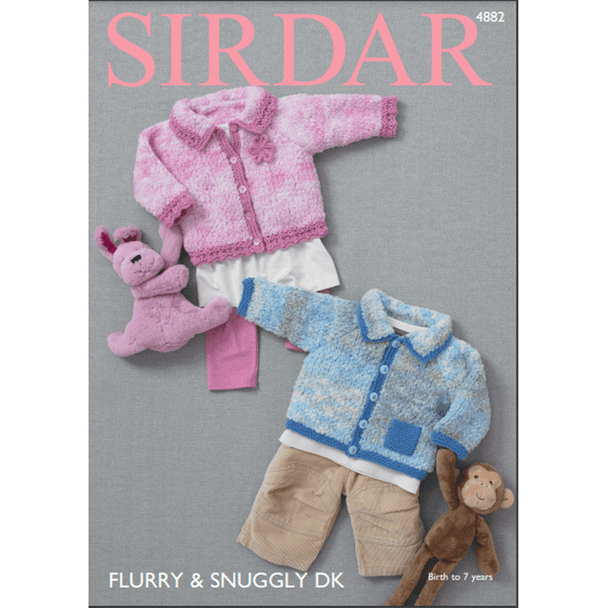 Baby & Children's Cardigan Knitting Pattern | Sirdar Flurry & Snuggly DK 4882 | Digital Download - Main Image