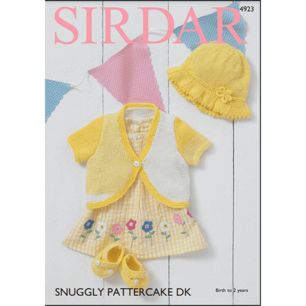 Baby Girl's Bolero, Sunhat And Shoes Knitting Pattern | Sirdar Snuggly Pattercake DK 4923 | Digital Download - Main Image