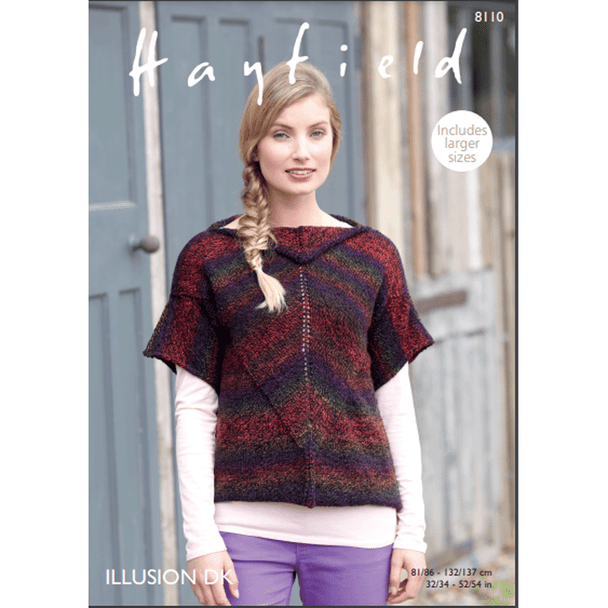 Woman's Tops Knitting Pattern | Sirdar Hayfield Illusion DK 8110 | Digital Download - Main Image