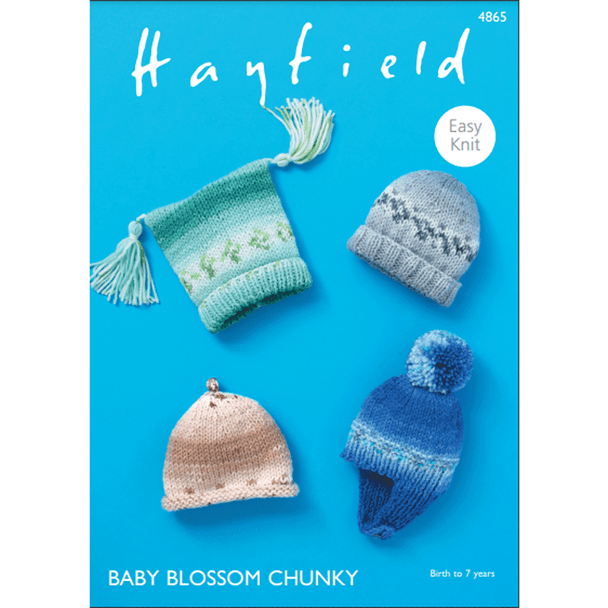 Baby Children's Hat Knitting Pattern | Sirdar Hayfield Baby Blossom Chunky 4865 | Digital Download - Main Image