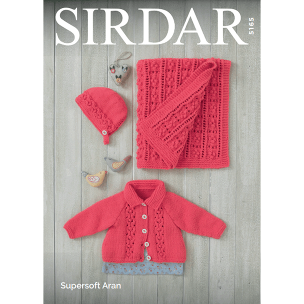 Baby Girl's Jackets, Bonnet And Blankets Knitting Pattern | Sirdar Supersoft Aran 5165 | Digital Download - Main Image