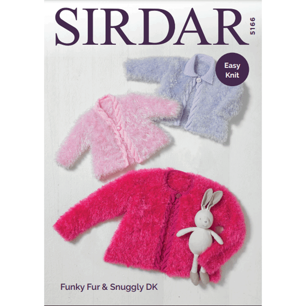 Babies And Girl's Jacket Knitting Pattern | Sirdar Funky Fur And Snuggly DK 5166 | Digital Download - Main Image