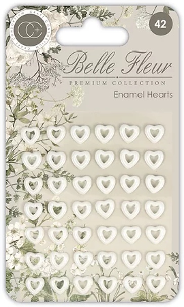 Self Adhesive Enamel Hearts | 42pcs | Belle Fleur | Craft Consortium