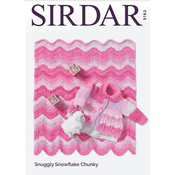 Baby Girl's Coat And Blanket Knitting Pattern | Sirdar Snuggly Snowflake Chunky 5162 | Digital Download - Main Image