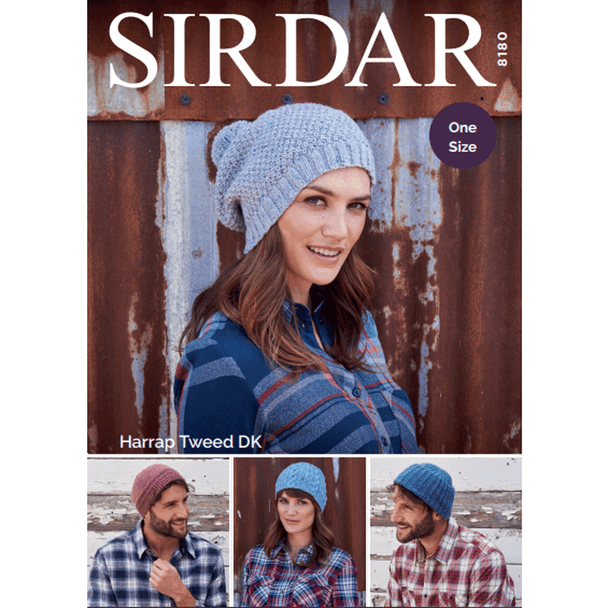 Adults Hat Knitting Pattern | Sirdar Harrap Tweed DK 8180 | Digital Download - Main Image