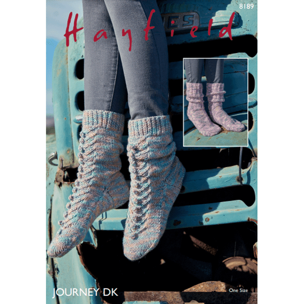 Women's Socks Knitting Pattern | Sirdar Hayfield Journey DK 8189 | Digital Download - Main Image