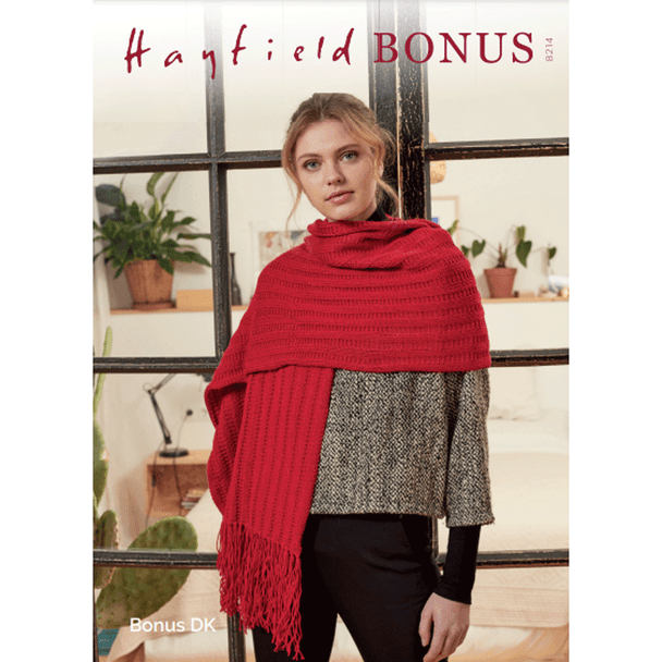 Woman's Wrap Knitting Pattern | Sirdar Hayfield Bonus DK 8214 | Digital Download - Main Image