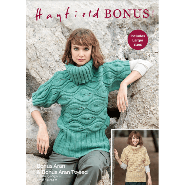 Woman's Sweater Knitting Pattern | Sirdar Hayfield Bonus Aran Tweed And Bonus Aran 8228 | Digital Download - Main Image