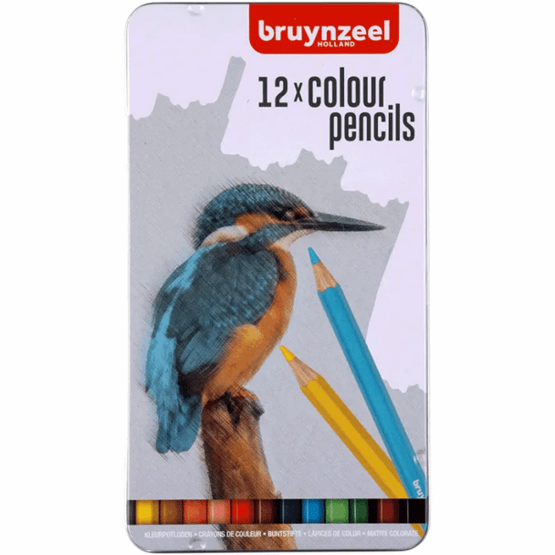 Bruynzeel Coloured Pencils | Kingfisher Set | Tin of 12 - Main Image
