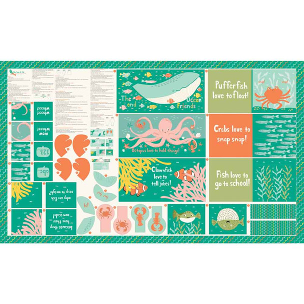 The Sea and Me Stacy Iest Hsu Moda Fabric | 20790-11 Book Project Panel - Main Image