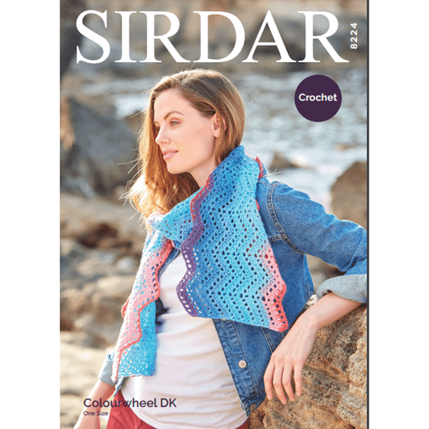 Scarf Crochet Pattern | Sirdar Colourwheel DK 8224 | Digital Download - Main Image