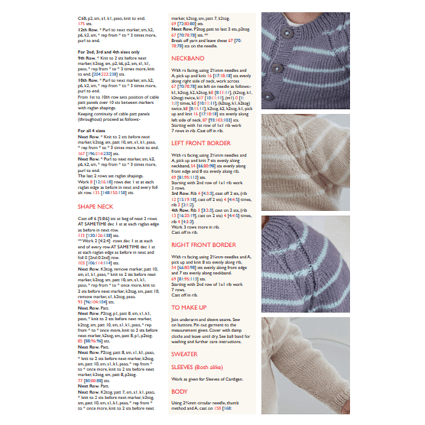 Baby Cardigan And Jumper Knitting Pattern | Sirdar Snuggly 100% Merino 4 Ply 5265 | Digital Download - Pattern Information