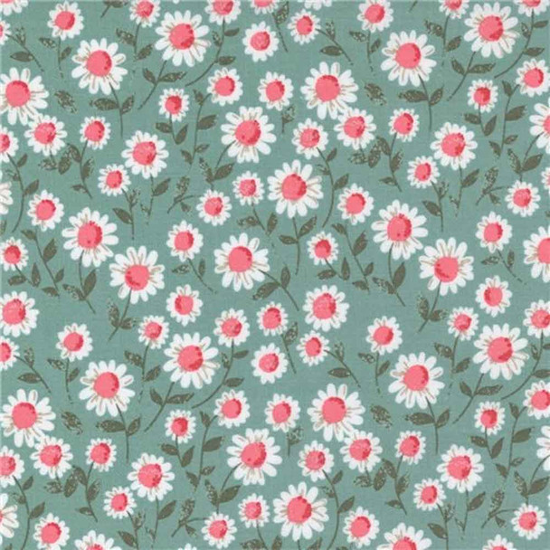 Love Notes Lella Boutique Moda Fabrics | 5151-12 Sweet Daisy Small Dusty Sky - Main Image