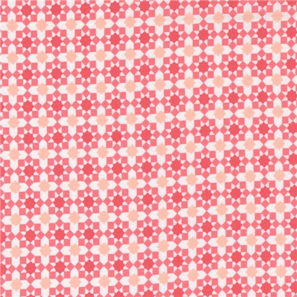 Love Notes | Lella Boutique | Moda Fabrics | 5152-26 | First Crush Geometric Blender Check Tea Rose