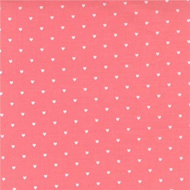Love Notes Lella Boutique Moda Fabric | 5155-15 Lovely Heart Dot Blender Tea Rose - Main Image