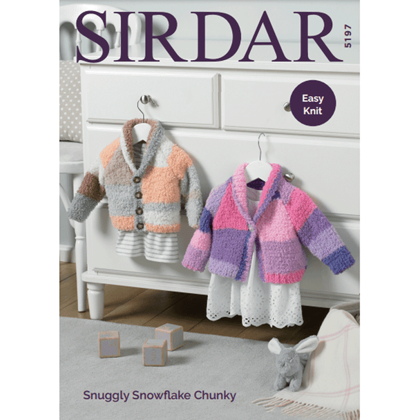 Baby Child's Cardigan Knitting Pattern | Sirdar Snuggly Snowflake Chunky 5197 | Digital Download - Main Image