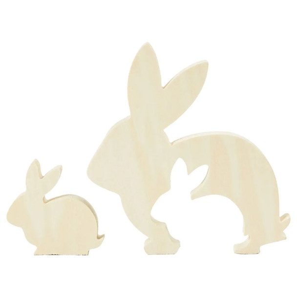 Made of Wood | 2-in-1 Ply Wood Bunnies |10.50 x 10 x 1.20cm | 2 pcs