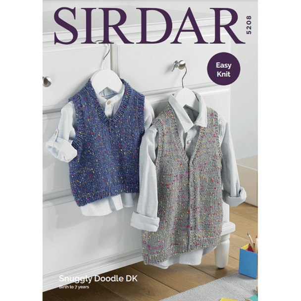 Tank Top And Waistcoat Knitting Pattern | Sirdar Snuggly Doodle DK 5208 | Digital Download- Main Image