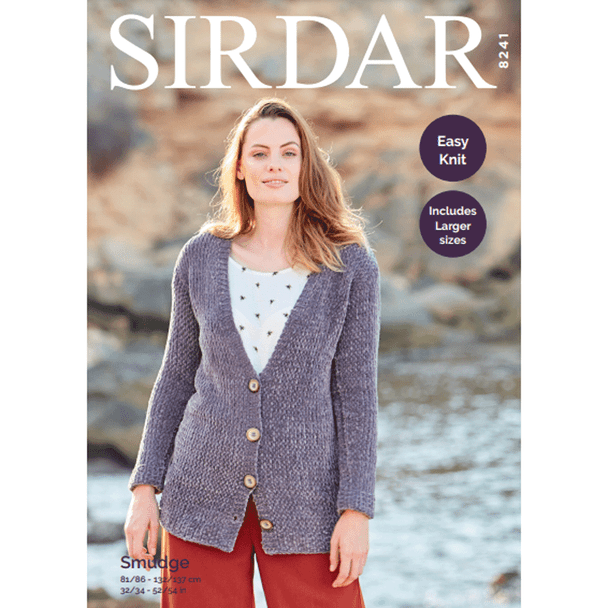 Cardigan Knitting Pattern | Sirdar Smudge 8241 | Digital Download - Main Image