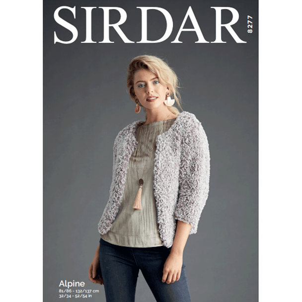 Woman's Cropped Cardigan Knitting Pattern | Sirdar Alpine 8277 | Digital Download - Main Image