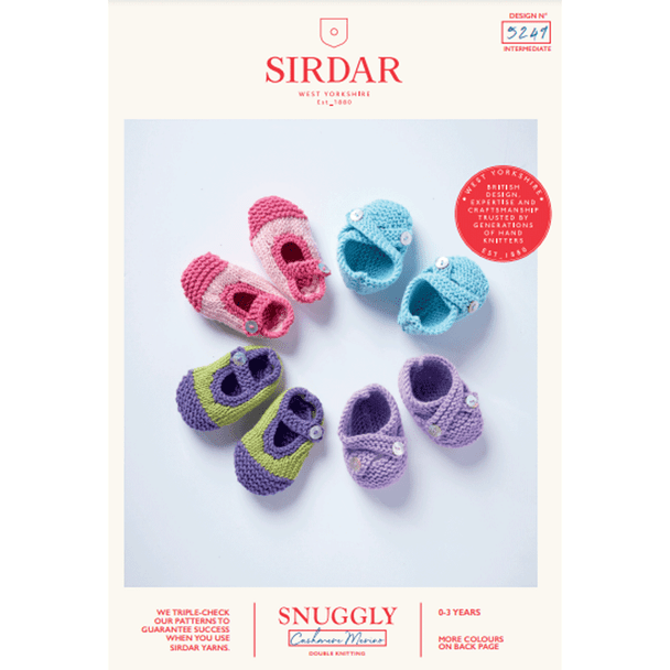 Babies Bootees Knitting Pattern | Sirdar Snuggly Cashmere Merino DK 5249 | Digital Download - Main Image