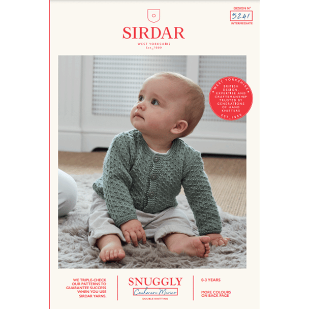 Baby Girl's Cardigan Knitting Pattern | Sirdar Snuggly Cashmere Merino DK 5241 | Digital Download - Main Image