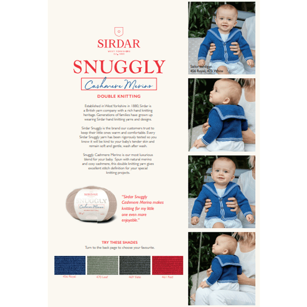 Baby Boy's Cardigan Knitting Pattern | Sirdar Snuggly Cashmere Merino DK 5247 | Digital Download