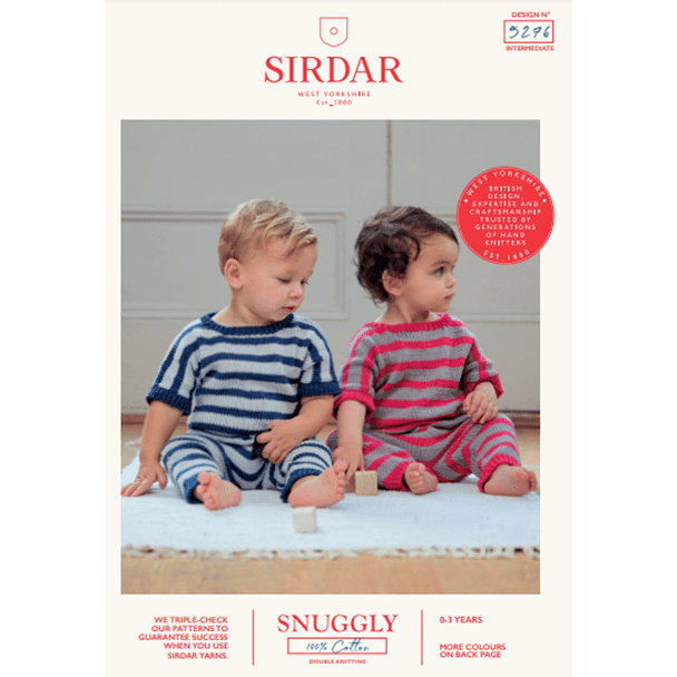 Onesies Knitting Pattern | Sirdar Snuggly 100% Cotton DK 5276 | Digital Download - Main Image