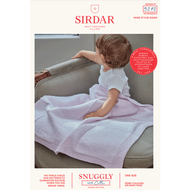 Blanket Knitting Pattern | Sirdar Snuggly 100% Cotton DK 5272 | Digital Download - Main Image