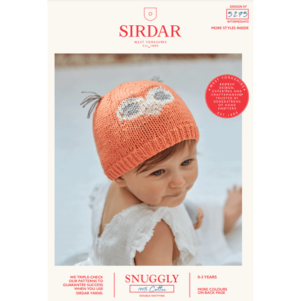 Kids Owl Hats Knitting Pattern | Sirdar Snuggly 100% Cotton DK 5275 | Digital Download - Main Image