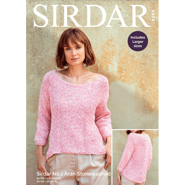 Woman's Top Knitting Pattern | Sirdar No.1 Aran Stonewashed 8269 | Digital Download - Main Image