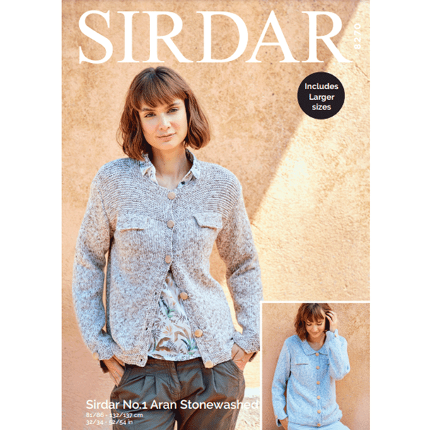 Woman's Jackets Knitting Pattern | Sirdar No.1 Aran Stonewashed 8270 | Digital Download - Main Image