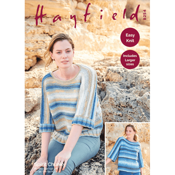 Women's Sweater Knitting Pattern | Sirdar Hayfield Spirit Chunky 8254 | Digital Download - Main Image