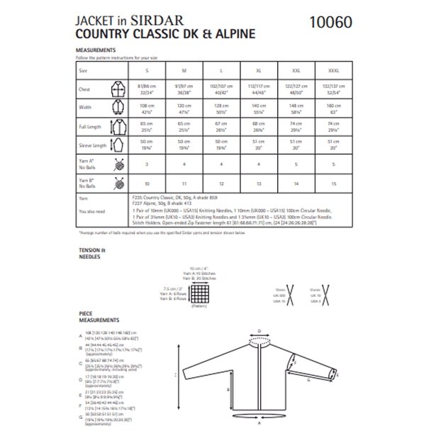 Woman's Jacket Knitting Pattern | Sirdar Alpine And Country Classic DK 10060 | Digital Download - Pattern Information