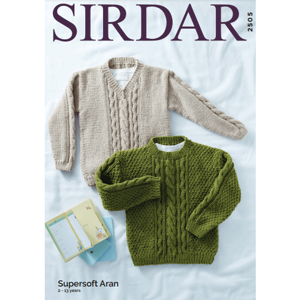 Boy's Sweater Knitting Pattern | Sirdar Supersoft Aran 2505 | Digital Download - Main Image