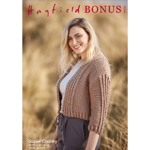 Woman's Kimono Jacket Knitting Pattern | Sirdar Hayfield Bonus Super Chunky 10001 | Digital Download - Main Image