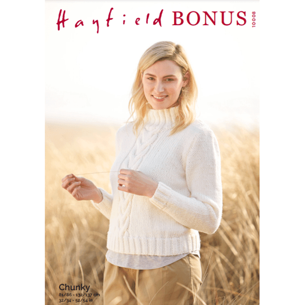 Women's Sweater Knitting Pattern | Sirdar Hayfield Bonus Chunky 10008 | Digital Download - Main Image