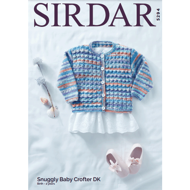 Baby Girl's Cardigan Knitting Pattern | Sirdar Snuggly Baby Crofter DK 5294 | Digital Download - Main Image