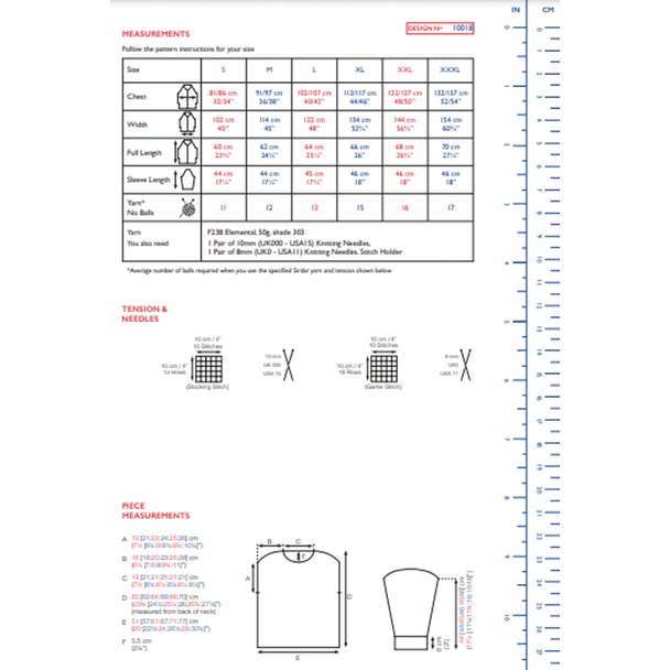 Women's Cowl Neck Sweater Knitting Pattern | Sirdar Elemental Super Chunky 10018 | Digital Download - Pattern Information