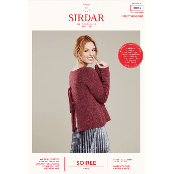 Ladies Jumper With Back Detail Knitting Pattern | Sirdar Soiree Aran 10069 | Digital Download - Main Image