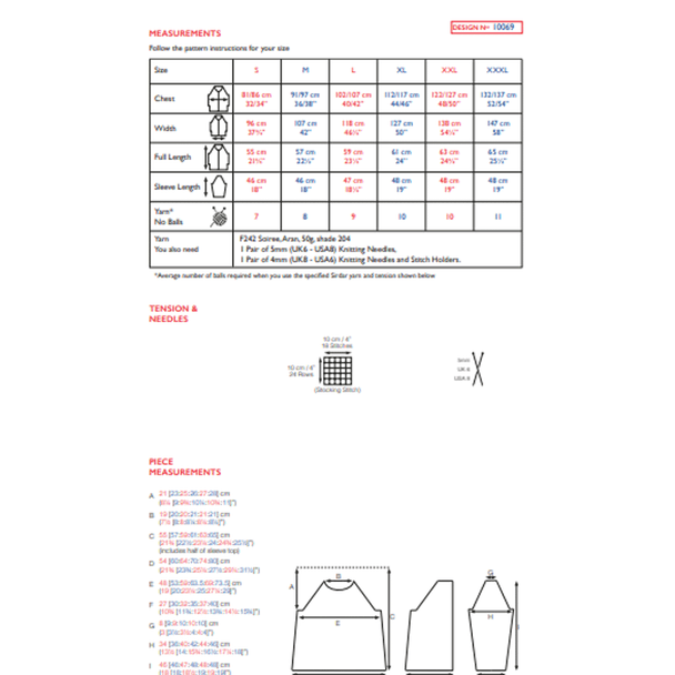 Ladies Jumper With Back Detail Knitting Pattern | Sirdar Soiree Aran 10069 | Digital Download - Pattern Information