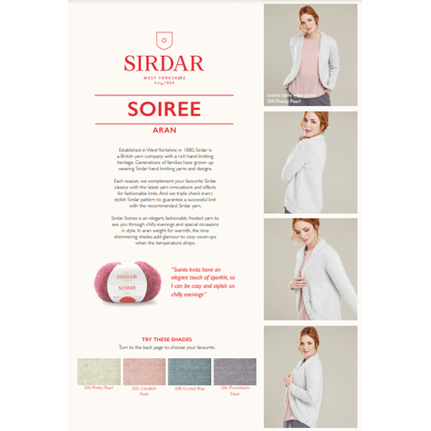 Ladies Cable Edge Jacket Knitting Pattern | Sirdar Soiree Aran 10067 | Digital Download