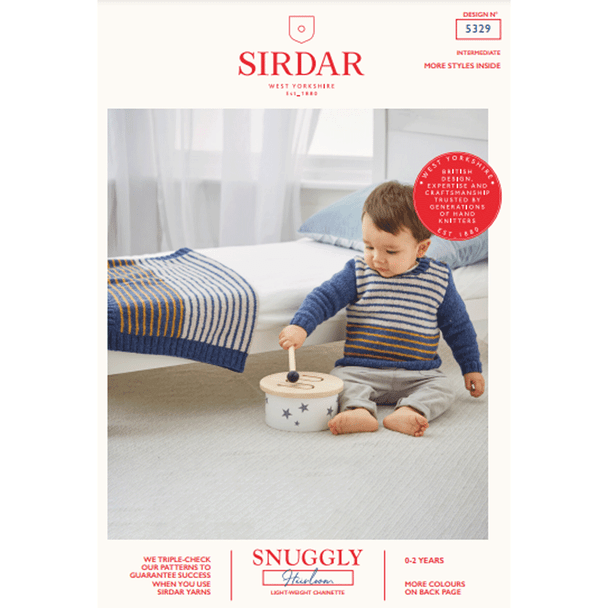 Baby Boy's Sweater And Blanket Knitting Pattern | Sirdar Snuggly Heirloom 5329 | Digital Download - Main Image