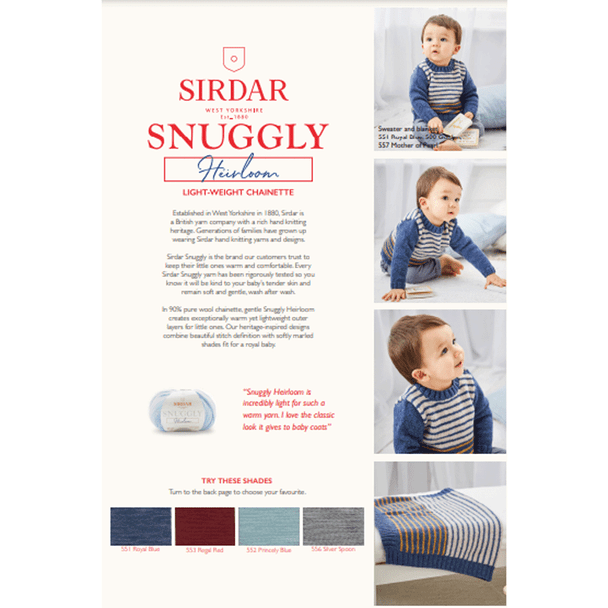 Baby Boy's Sweater And Blanket Knitting Pattern | Sirdar Snuggly Heirloom 5329 | Digital Download
