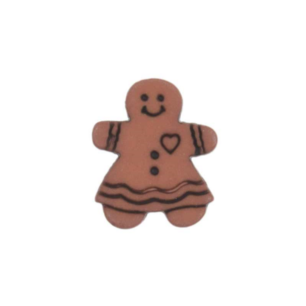Trimits Christmas Buttons | Gingerbread Person with Dress | 18mm Size